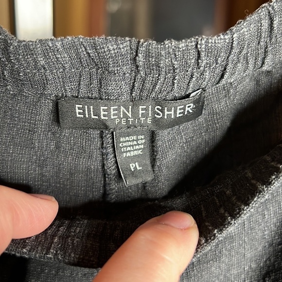Eileen Fisher Petites Washable Stretch Crepe Straight Gray Pant Size PL - Picture 6 of 6